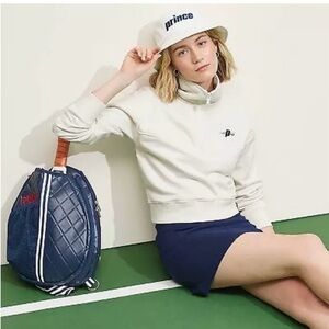 Prince Pickleball Women’s French Terry 1/4 Zip Pullover Sweatshirt - cream